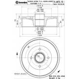 Барабан тормозной задний (BREMBO) для NISSAN NOTE E11 / MICRA K12 14A67210 14A67210