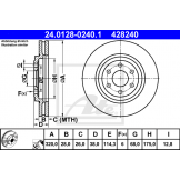 Диск тормозной передний (ATE) Nissan Pathfinder R51 / Navara D40M (D=320) 24012802401