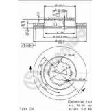 Диск тормозной передний (BREMBO) Nissan Almera N16 без АБС / Almera Classic B10RS 09544914