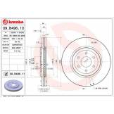 Диск тормозной передний (BREMBO) Nissan Pathfinder R51 / Navara D40M 09B49610