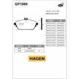 Колодки тормозные передние HAGEN (HI-Q) GP1966 GP1966