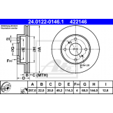 Диск тормозной передний (ATE) Nissan Almera N16 без АБС / Almera Classic B10RS '06- 24012201461